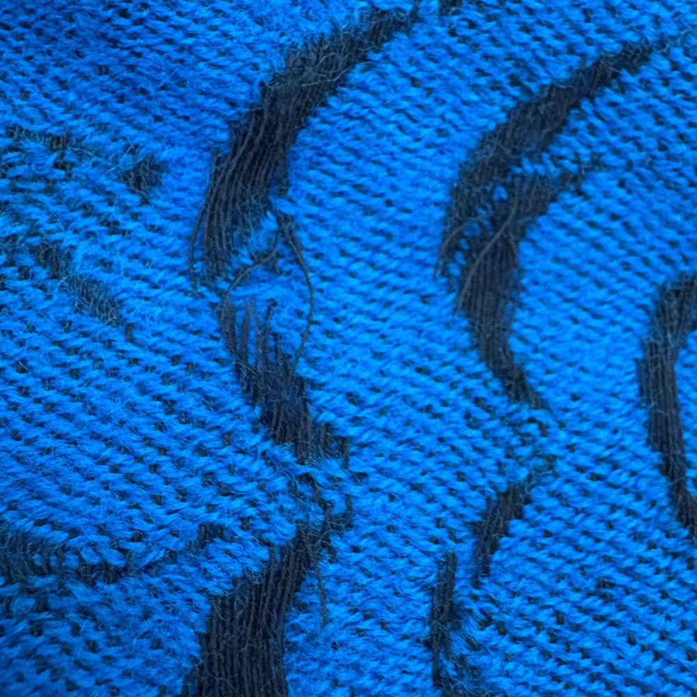 Vintage Christian Dior Echarpes 100% Merino Wool‎ Blue Rose Scarf West Germany - Picture 11 of 15